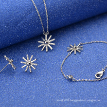 Most fashionable attractive 24k gold Dubai jewelry ornament set fake diamond jewelry ornament set